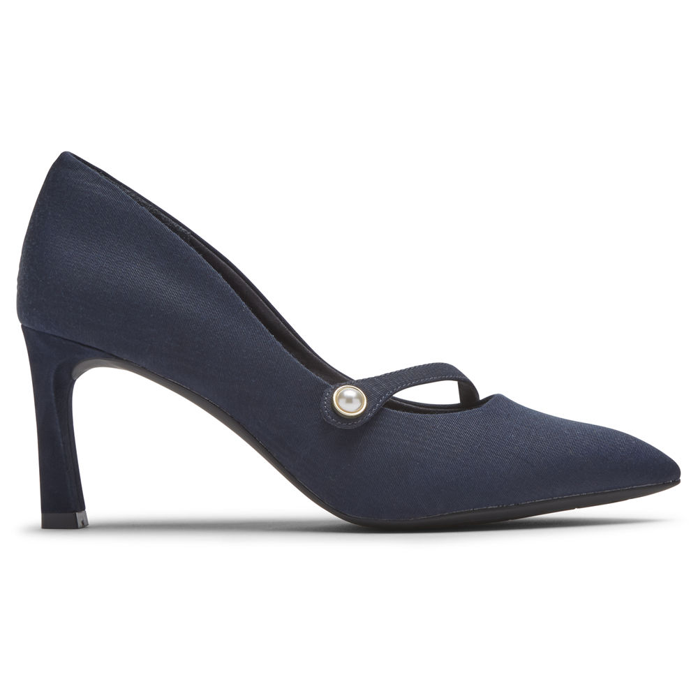 Rockport Womens Total Motion Sheehan Mary Jane - Heels Navy - WBT027614